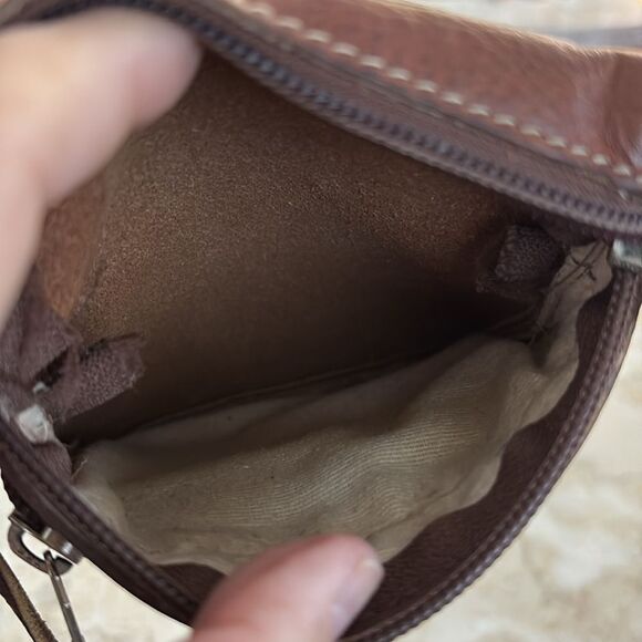 Vintage Roots Hanging Pouch Tribe Leather Crossbody Bag Brown - Picture 11 of 15